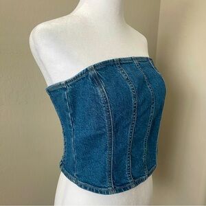 Universal Thread denim strapless corset tube top